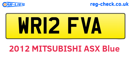 WR12FVA are the vehicle registration plates.