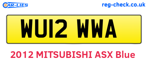 WU12WWA are the vehicle registration plates.
