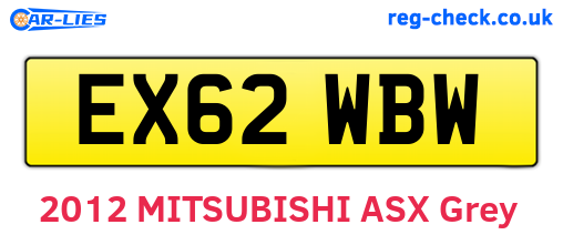 EX62WBW are the vehicle registration plates.