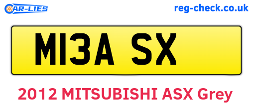 M13ASX are the vehicle registration plates.