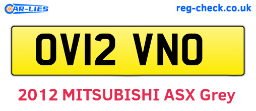 OV12VNO are the vehicle registration plates.