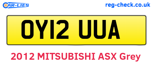 OY12UUA are the vehicle registration plates.