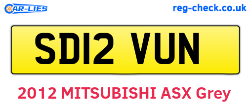 SD12VUN are the vehicle registration plates.