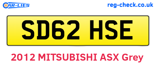 SD62HSE are the vehicle registration plates.