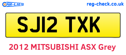SJ12TXK are the vehicle registration plates.