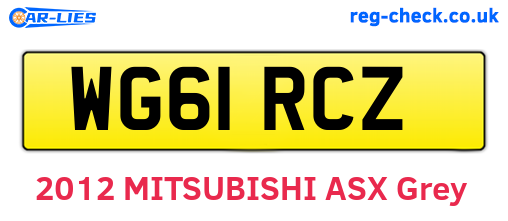 WG61RCZ are the vehicle registration plates.