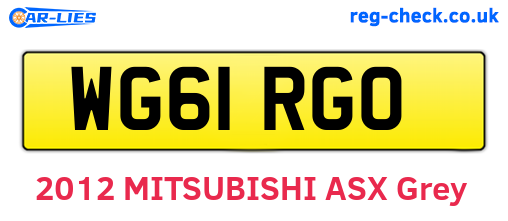 WG61RGO are the vehicle registration plates.