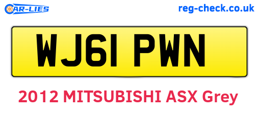 WJ61PWN are the vehicle registration plates.