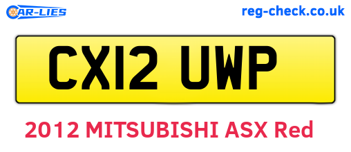CX12UWP are the vehicle registration plates.