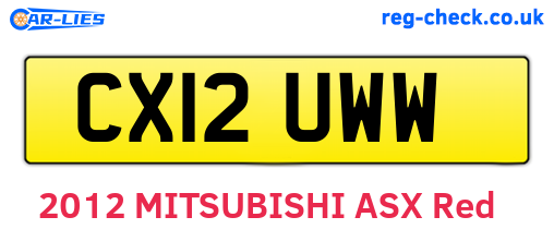 CX12UWW are the vehicle registration plates.