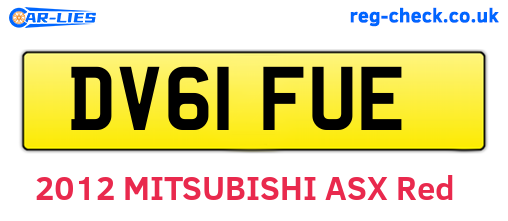 DV61FUE are the vehicle registration plates.