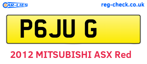 P6JUG are the vehicle registration plates.