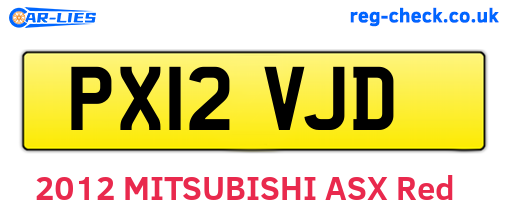 PX12VJD are the vehicle registration plates.