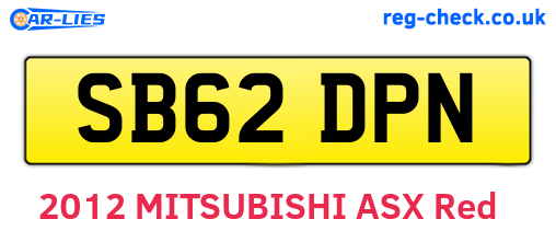 SB62DPN are the vehicle registration plates.