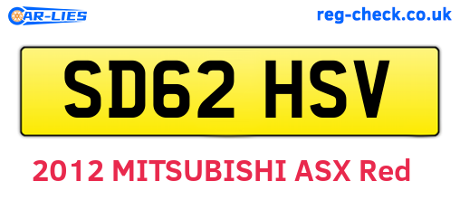 SD62HSV are the vehicle registration plates.