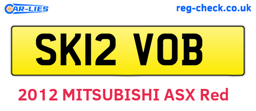 SK12VOB are the vehicle registration plates.