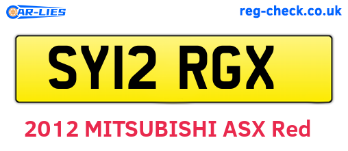 SY12RGX are the vehicle registration plates.