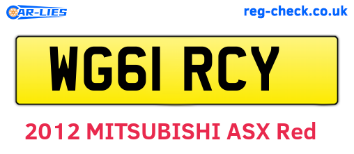 WG61RCY are the vehicle registration plates.