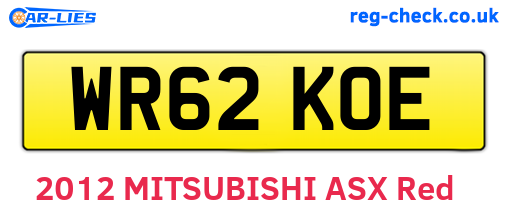 WR62KOE are the vehicle registration plates.