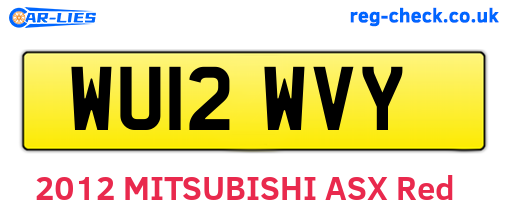 WU12WVY are the vehicle registration plates.