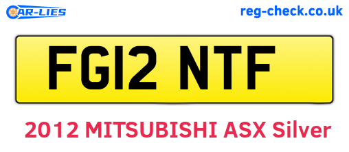 FG12NTF are the vehicle registration plates.