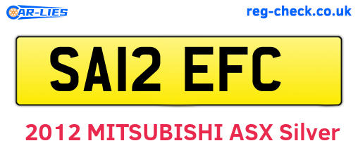 SA12EFC are the vehicle registration plates.