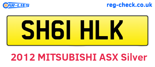 SH61HLK are the vehicle registration plates.