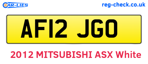 AF12JGO are the vehicle registration plates.
