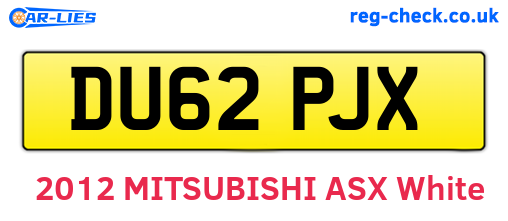 DU62PJX are the vehicle registration plates.