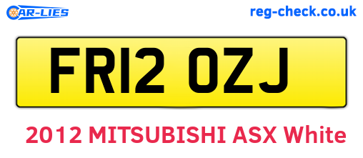 FR12OZJ are the vehicle registration plates.