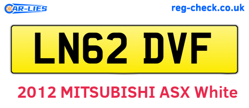 LN62DVF are the vehicle registration plates.