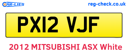 PX12VJF are the vehicle registration plates.