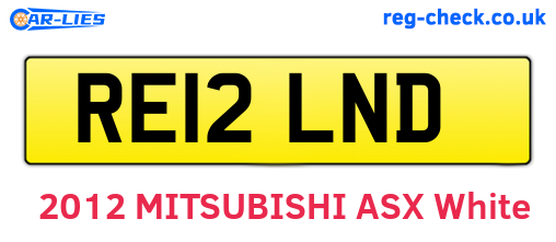 RE12LND are the vehicle registration plates.