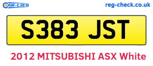 S383JST are the vehicle registration plates.