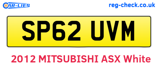 SP62UVM are the vehicle registration plates.