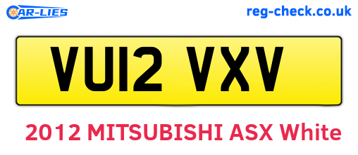 VU12VXV are the vehicle registration plates.