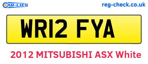 WR12FYA are the vehicle registration plates.