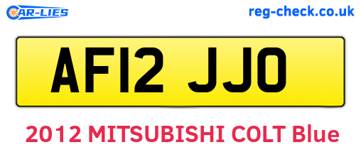 AF12JJO are the vehicle registration plates.
