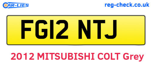 FG12NTJ are the vehicle registration plates.