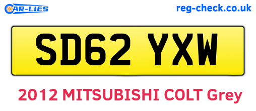 SD62YXW are the vehicle registration plates.
