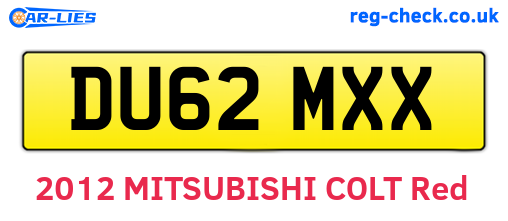 DU62MXX are the vehicle registration plates.