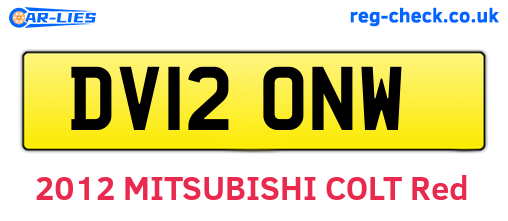 DV12ONW are the vehicle registration plates.