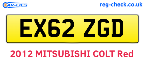 EX62ZGD are the vehicle registration plates.