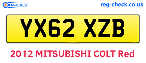 YX62XZB are the vehicle registration plates.