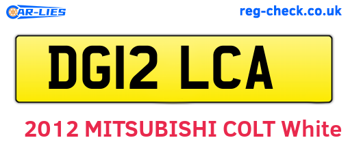 DG12LCA are the vehicle registration plates.