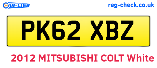 PK62XBZ are the vehicle registration plates.