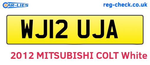 WJ12UJA are the vehicle registration plates.