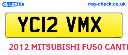 YC12VMX are the vehicle registration plates.