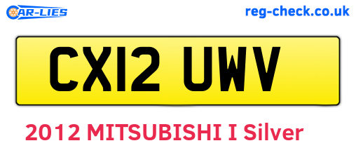 CX12UWV are the vehicle registration plates.