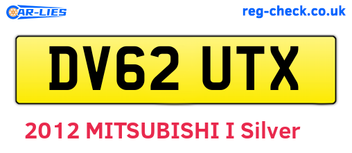 DV62UTX are the vehicle registration plates.
